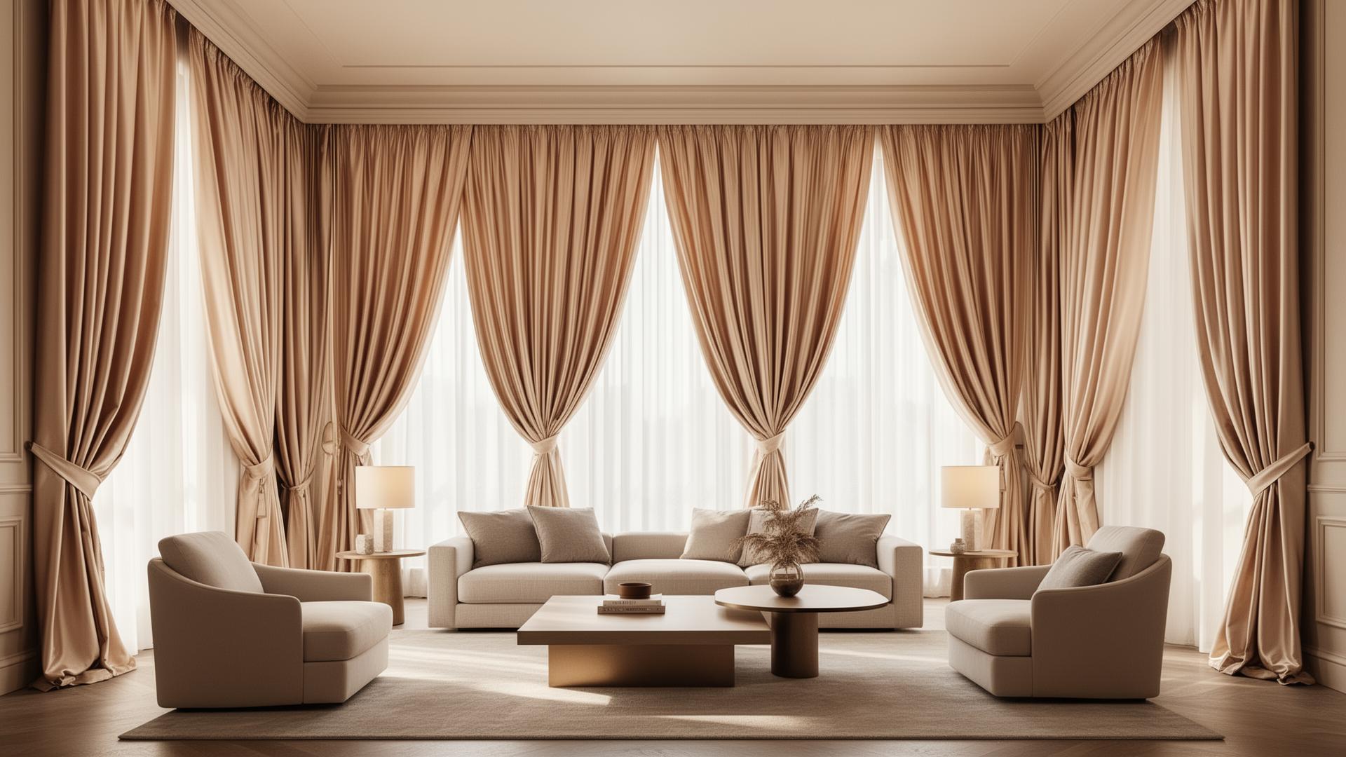 Elegant interior with luxury curtains